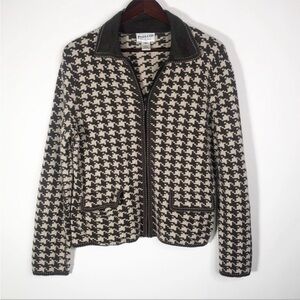 Vintage Pendleton Houndstooth Zip Sweater Jacket